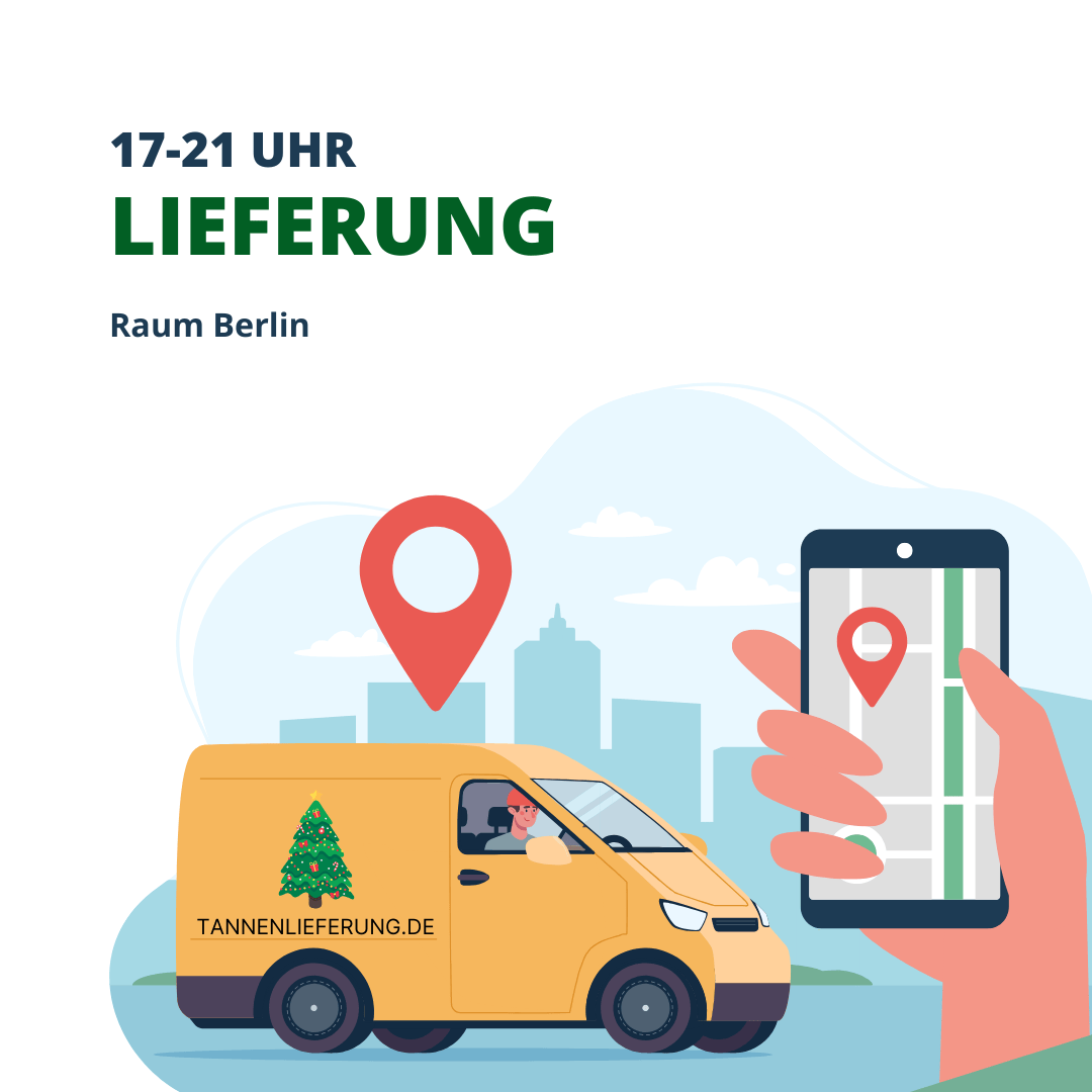 Lieferung von Weihnachtsbaum an 1 Adresse im Raum Berlin 16-21 Uhr